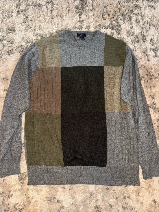 Dockers Other - Patchwork Cable Crewneck Sweater - Olive/Gray